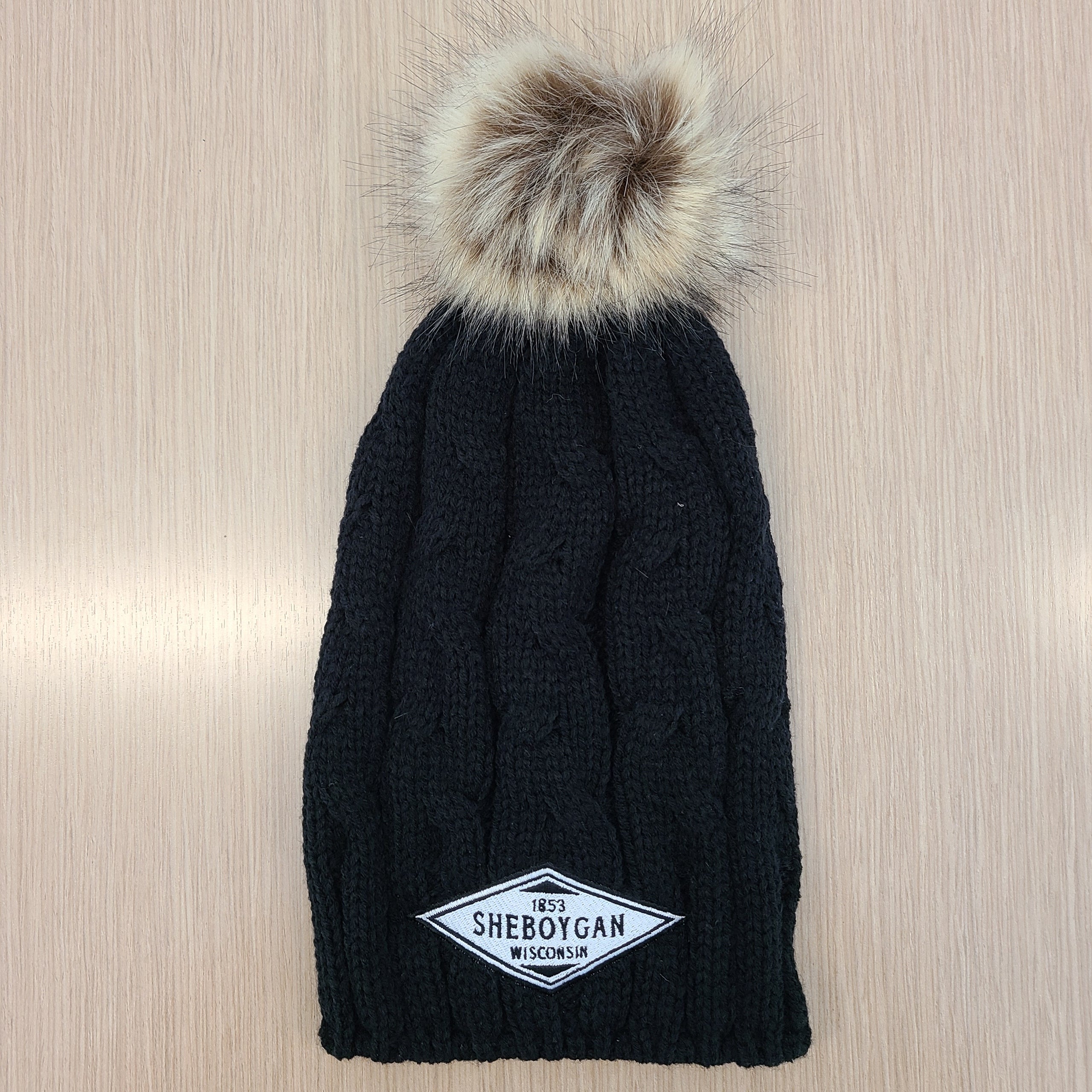 Cable Knit Pom Beanie The place to get your SHEBOYGAN gear